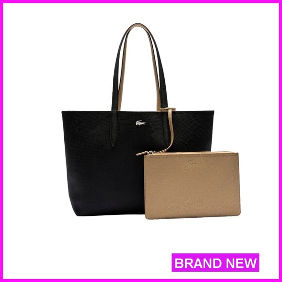 Handbags - Large Reversible Tote Bag with Detachable Clutch, Holds 15" Laptop